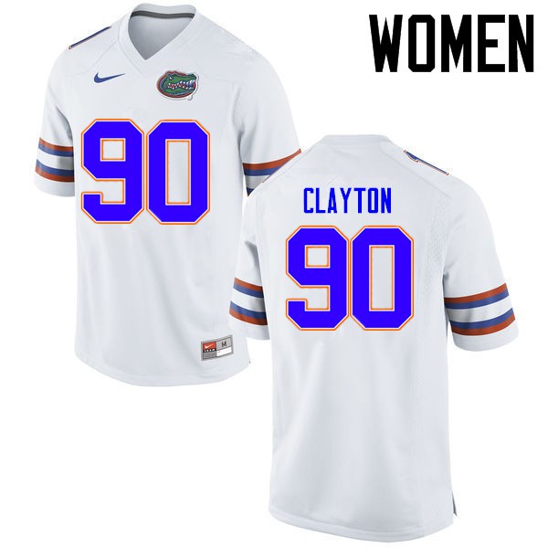 Florida Gators Women #90 Antonneous Clayton College Football Jerseys White